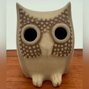 Unique Vintage Native American Indian Pottery Owl Limestone